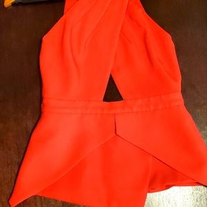 Orange BCBG blouse , open back , siempre Small perfect condition.